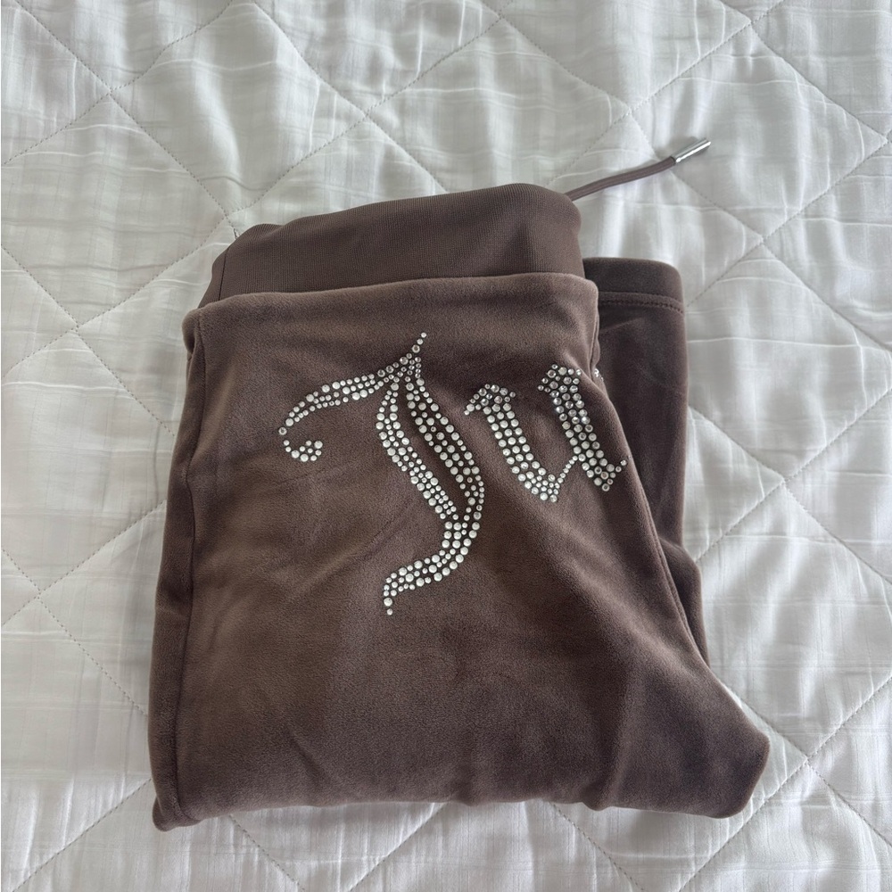 Juicy Couture OG BIG BLING VELOUR TRACK PANTS